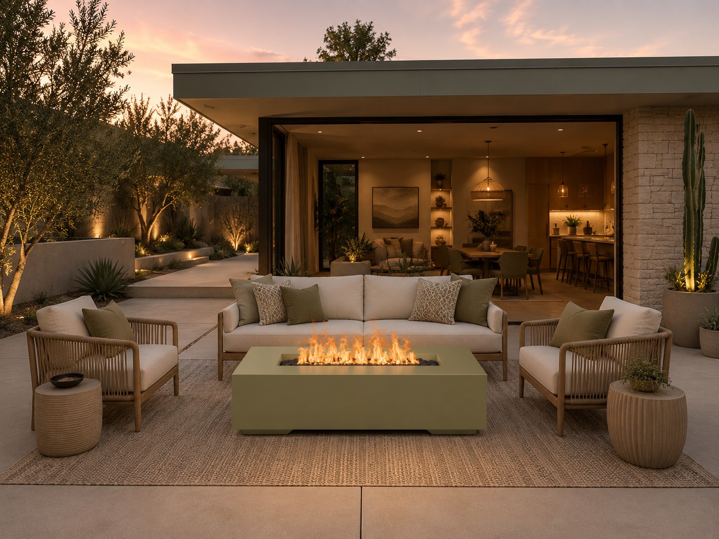 Encinitas fire pit — Golden Olive
