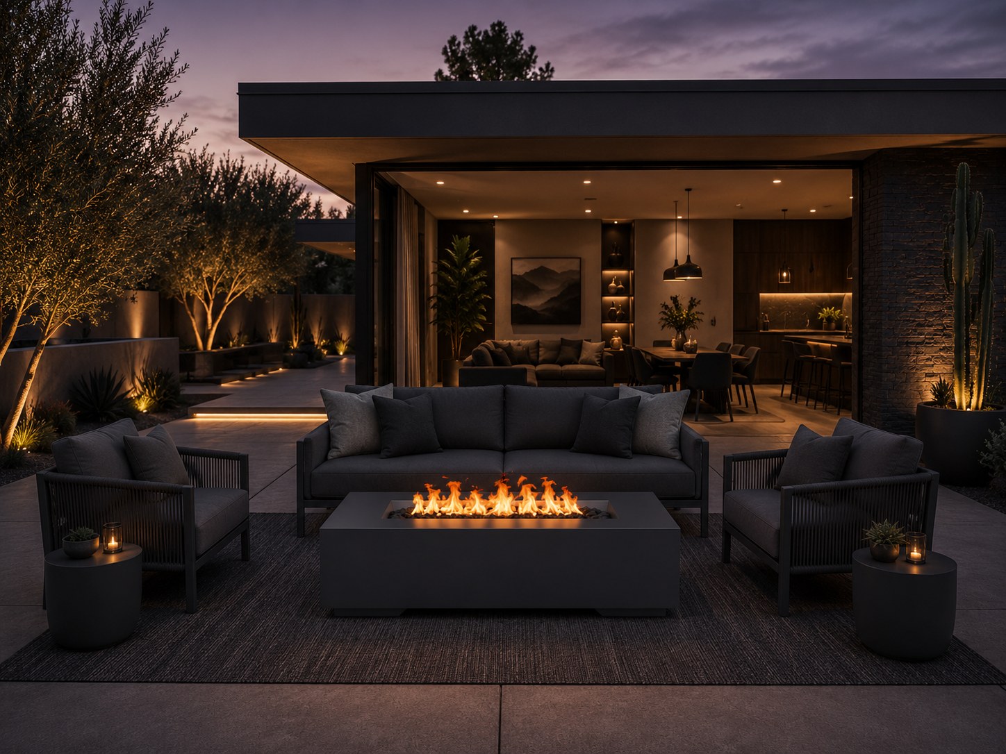 Encinitas fire pit — Obsidian Night