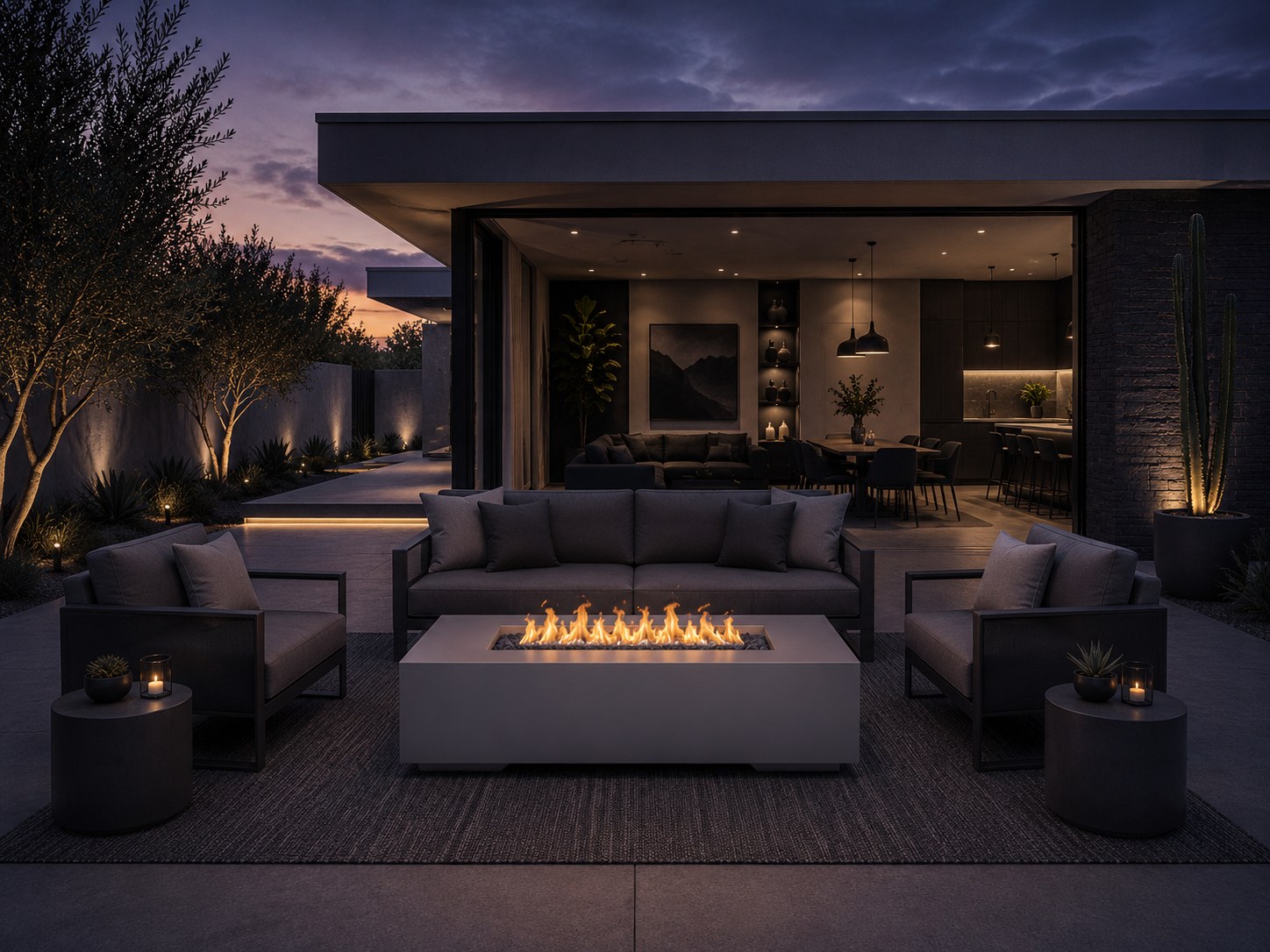 Encinitas fire pit — Silver Mist