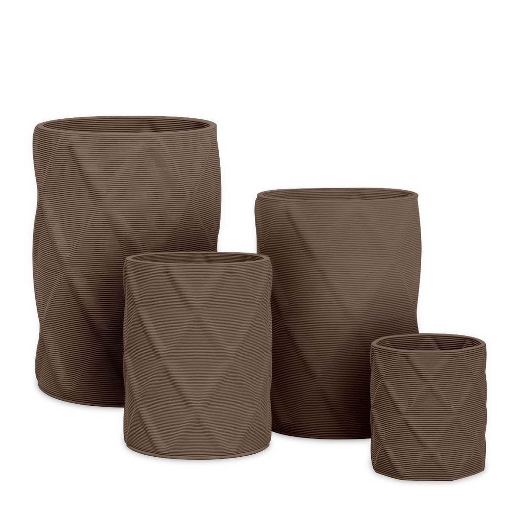 [PL-SOLA-Set-D01-RVEA] Solana Round Planter Set - Diamond 1 (Riverbed Earth)