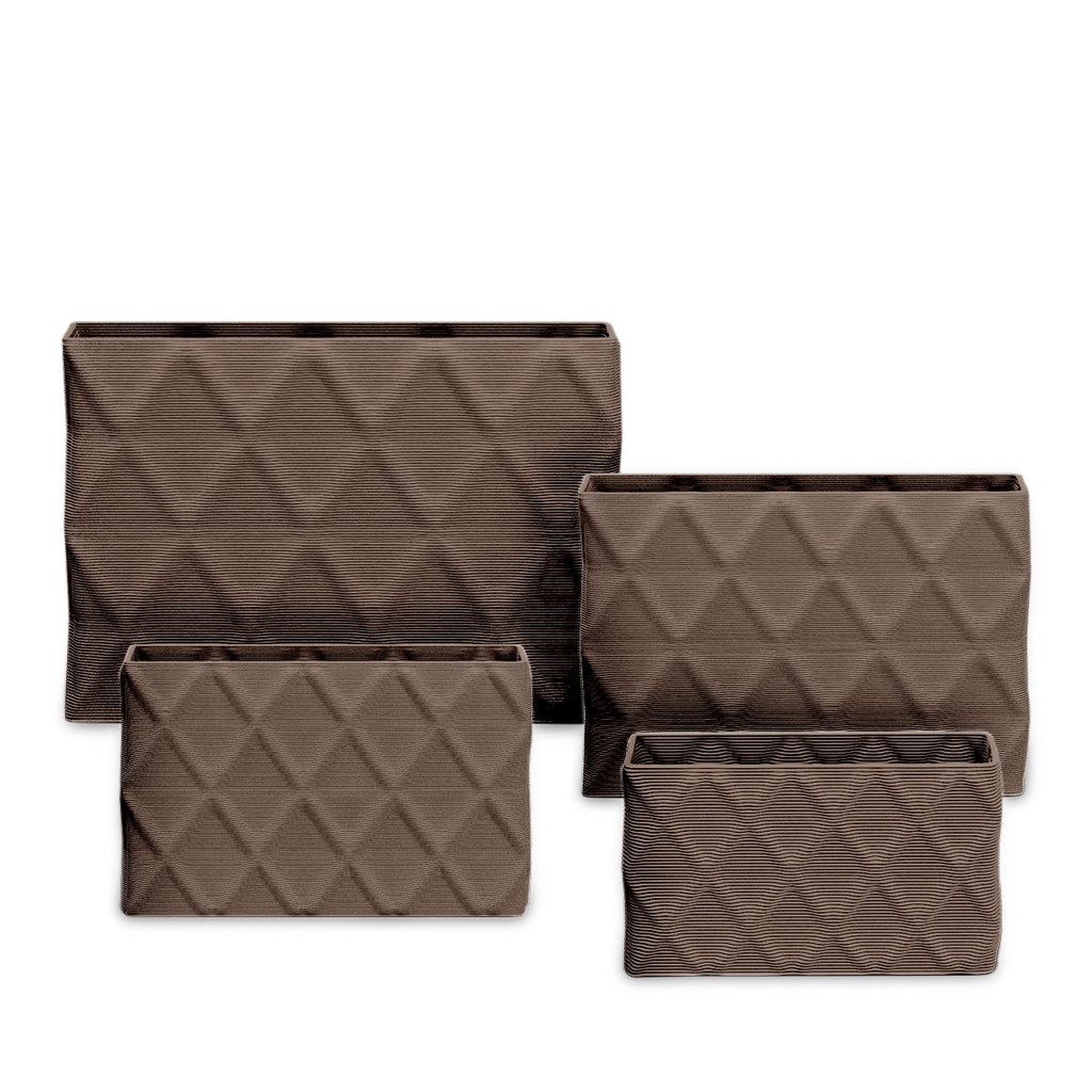 [PL-AVLA-Set-D01-RVEA] Avila Rectangular Planter Set - Diamond 1 (Riverbed Earth)