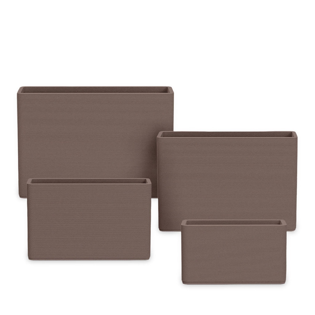 [PL-AVLA-Set-P01-RVEA] Avila Rectangular Planter Set - Stacks (Riverbed Earth)